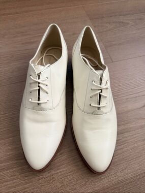 Cole Haan Mr. Oxford Cream Leather Derby Oxfords
